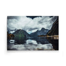 Rivier gebergte reflectie poster