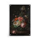 Ruysh - Stilleven met Bloemen op Marmeren Tafelblad - Walljar