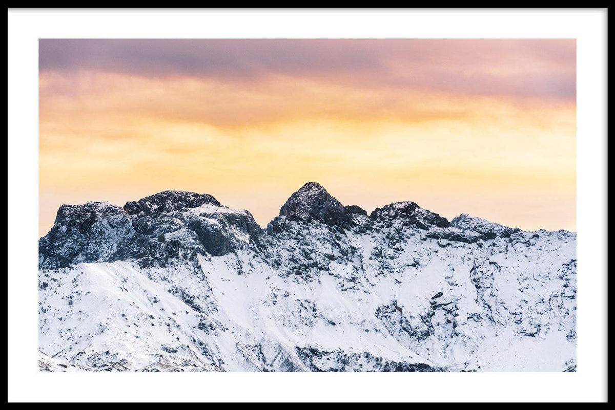 Tableau Toile Peinture - Paysage Montagne Neige - 30x45 Cm