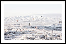 Luchtballonnen sneeuw poster