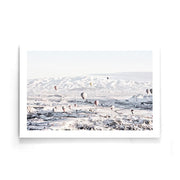 Luchtballonnen sneeuw poster