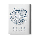 Stadskaart Breda Centrum IV canvas