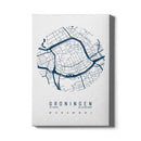 Stadskaart Groningen Centrum IV op canvas