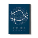 Stadskaart Groningen Centrum IV op canvas