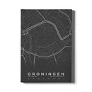 Stadskaart Groningen Centrum op canvas