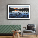 Gebergte bos water poster