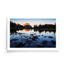 Gebergte bos water poster