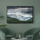 Sneeuw bos gebergte poster